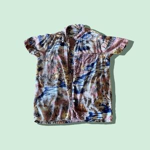 Women’s UO Pink Tropical Hawaiian Collared Shirt